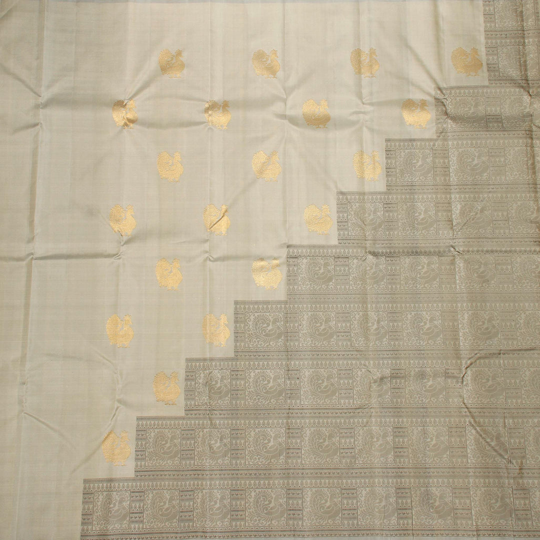 Kuberan Grey Red Kanchivaram Silk Saree