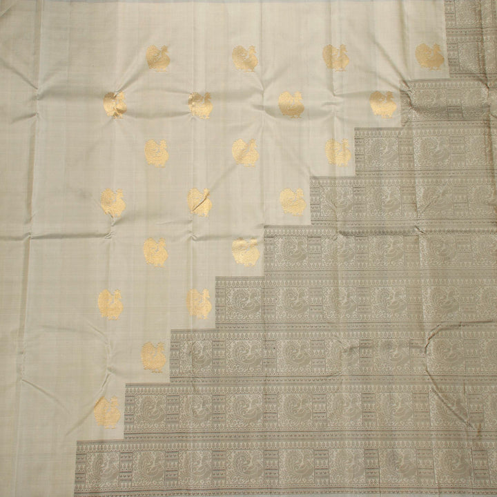 Kuberan Grey Red Kanchivaram Silk Saree