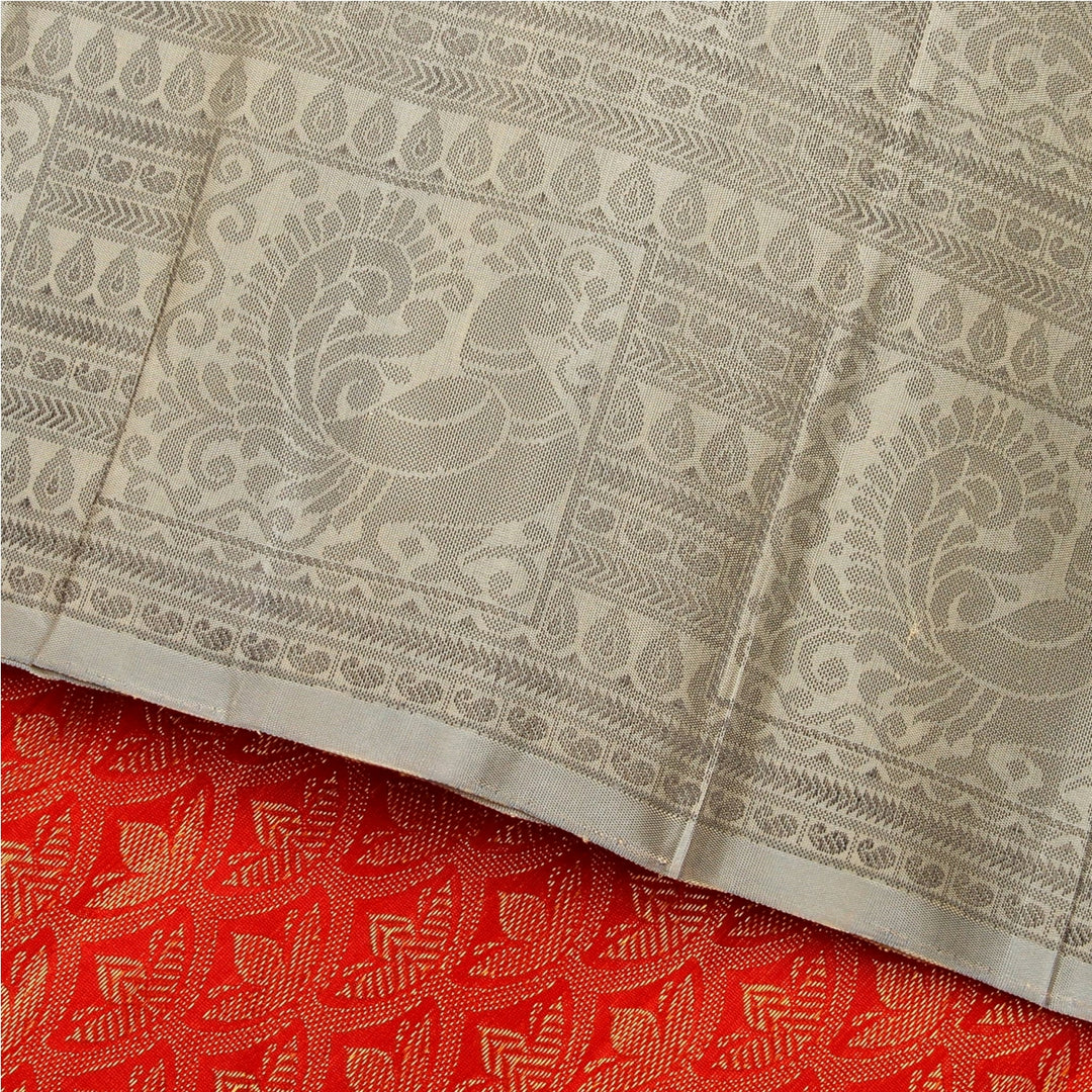 Kuberan Grey Red Kanchivaram Silk Saree