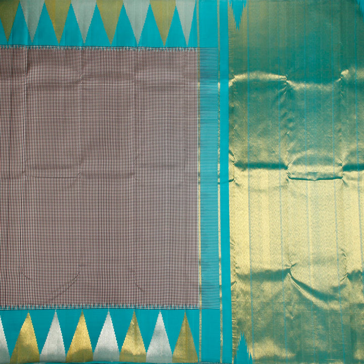 Kuberan Black Blue Kanchivaram Silk Saree