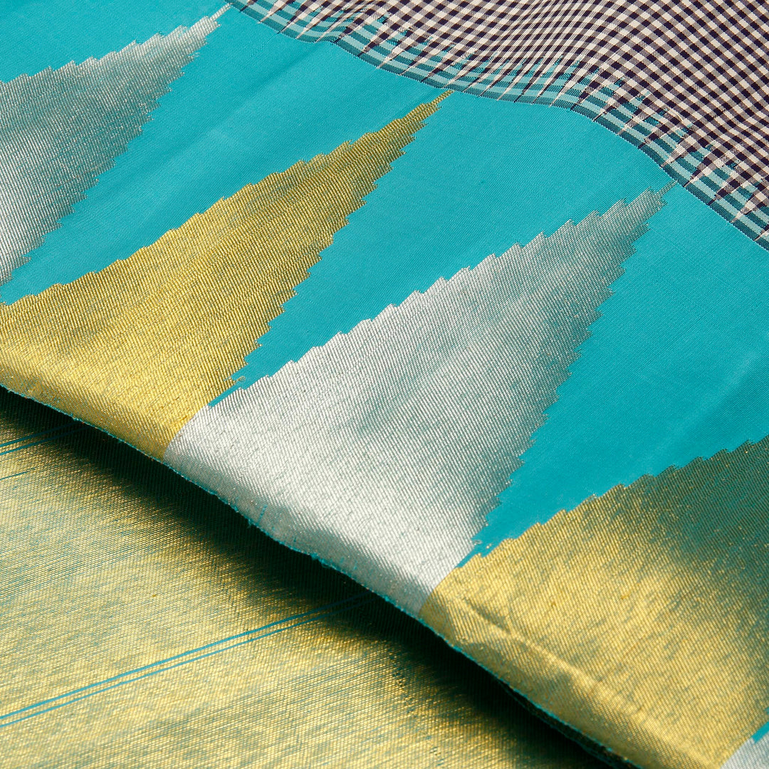 Kuberan Black Blue Kanchivaram Silk Saree