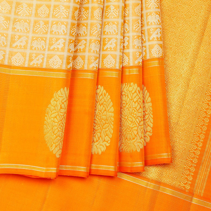 Kuberan Cream Kanchivaram Silk Saree