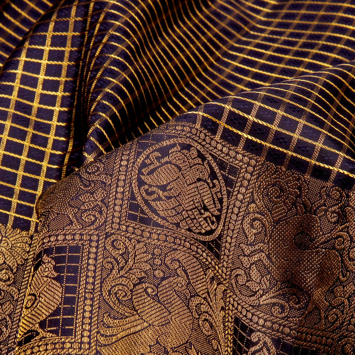 Kuberan Royal Blue Kanchivaram Silk Saree