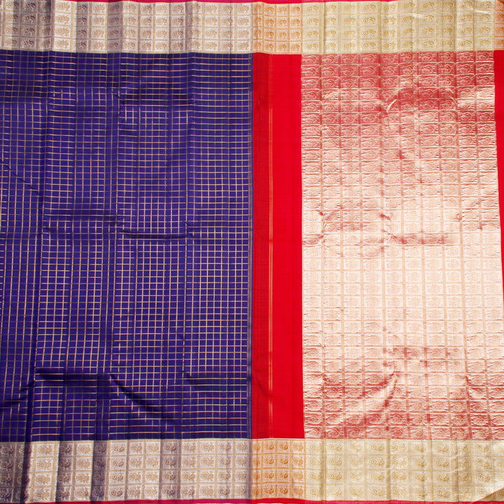 Kuberan Royal Blue Reddish Kanchiavarm Saree