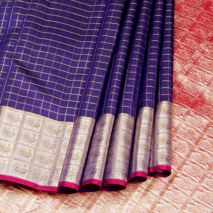Kuberan Royal Blue Reddish Kanchiavarm Saree