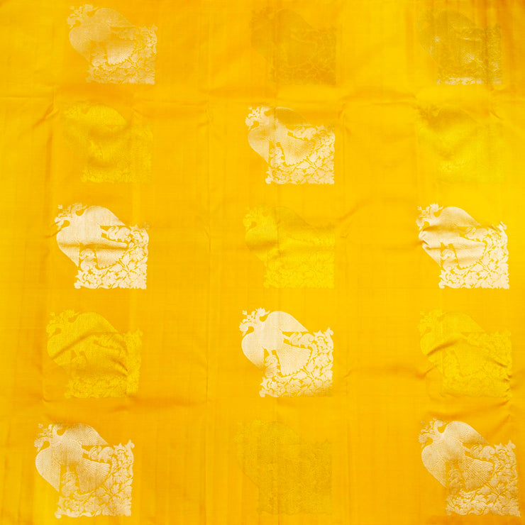 Kuberan Bright Yellow Kanchivaram Silk Saree