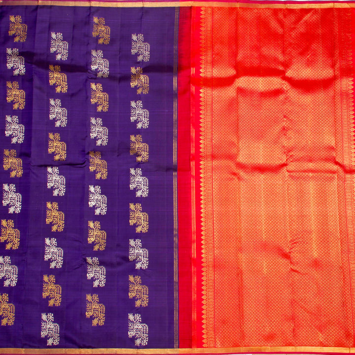 Kuberan Royal Blue Kanchivaram Silk Saree