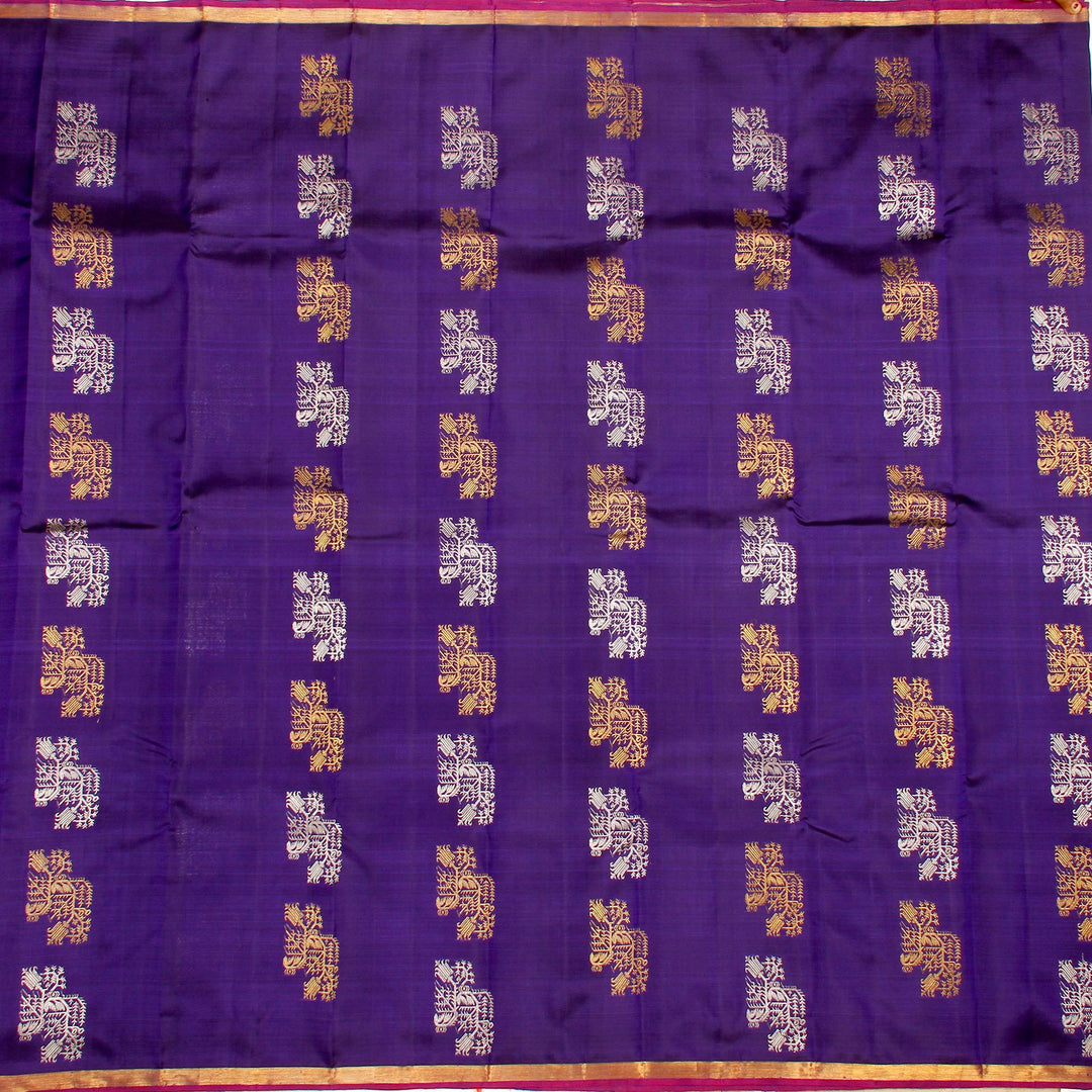Kuberan Royal Blue Kanchivaram Silk Saree