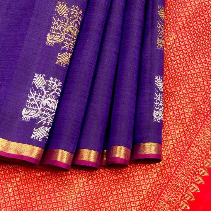 Kuberan Royal Blue Kanchivaram Silk Saree