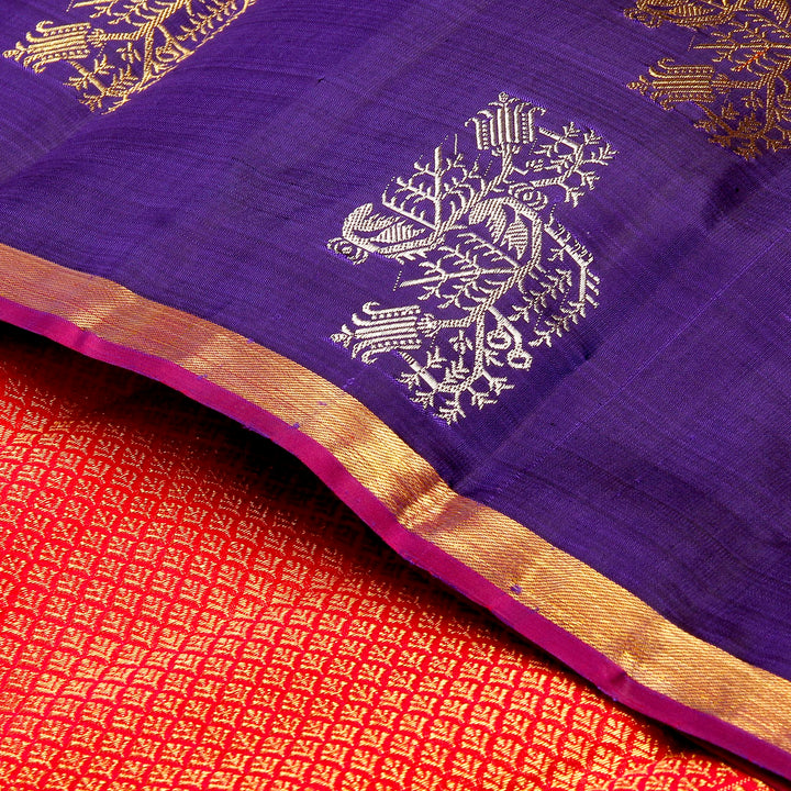 Kuberan Royal Blue Kanchivaram Silk Saree