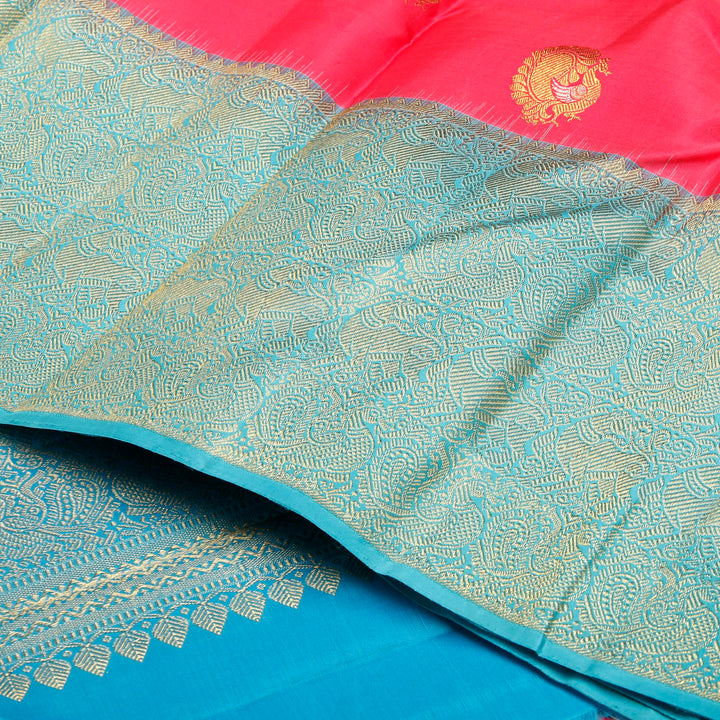 Kuberan Candy Blue Kanchivaram Silk Saree