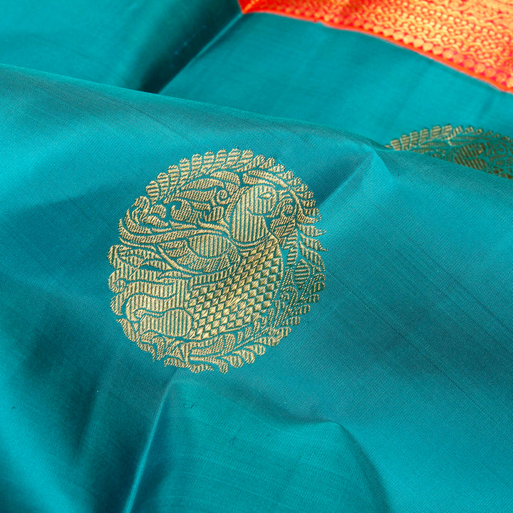 Kuberan Blue Pink Kanchivaram Silk Saree