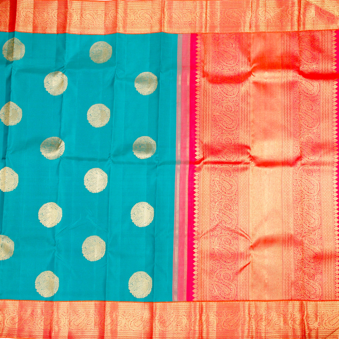 Kuberan Blue Pink Kanchivaram Silk Saree