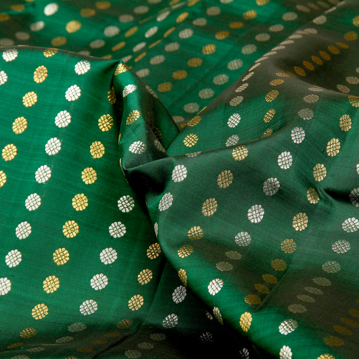 Kuberan Bottle Green Kanchivaram Silk Saree