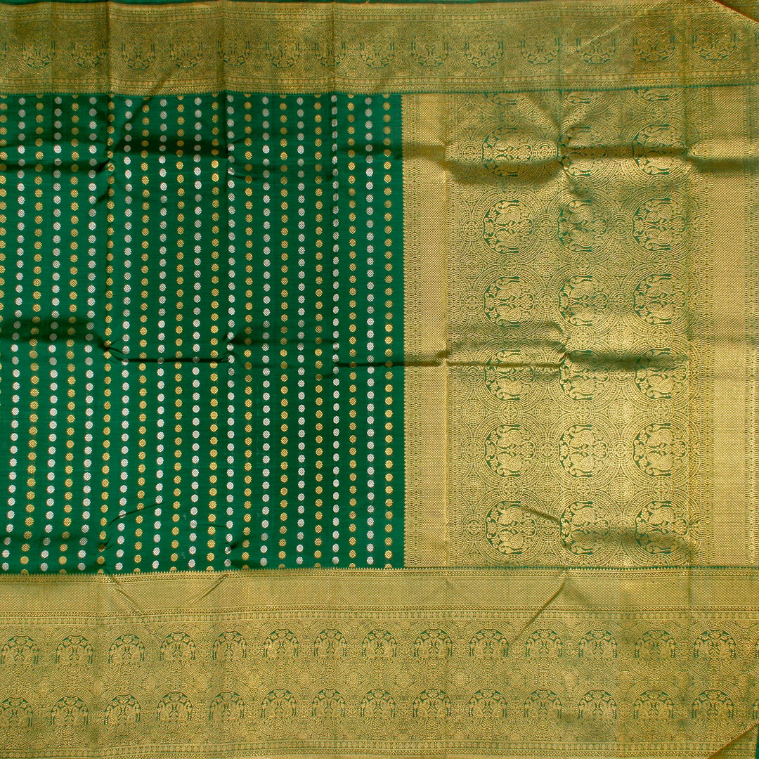 Kuberan Bottle Green Kanchivaram Silk Saree