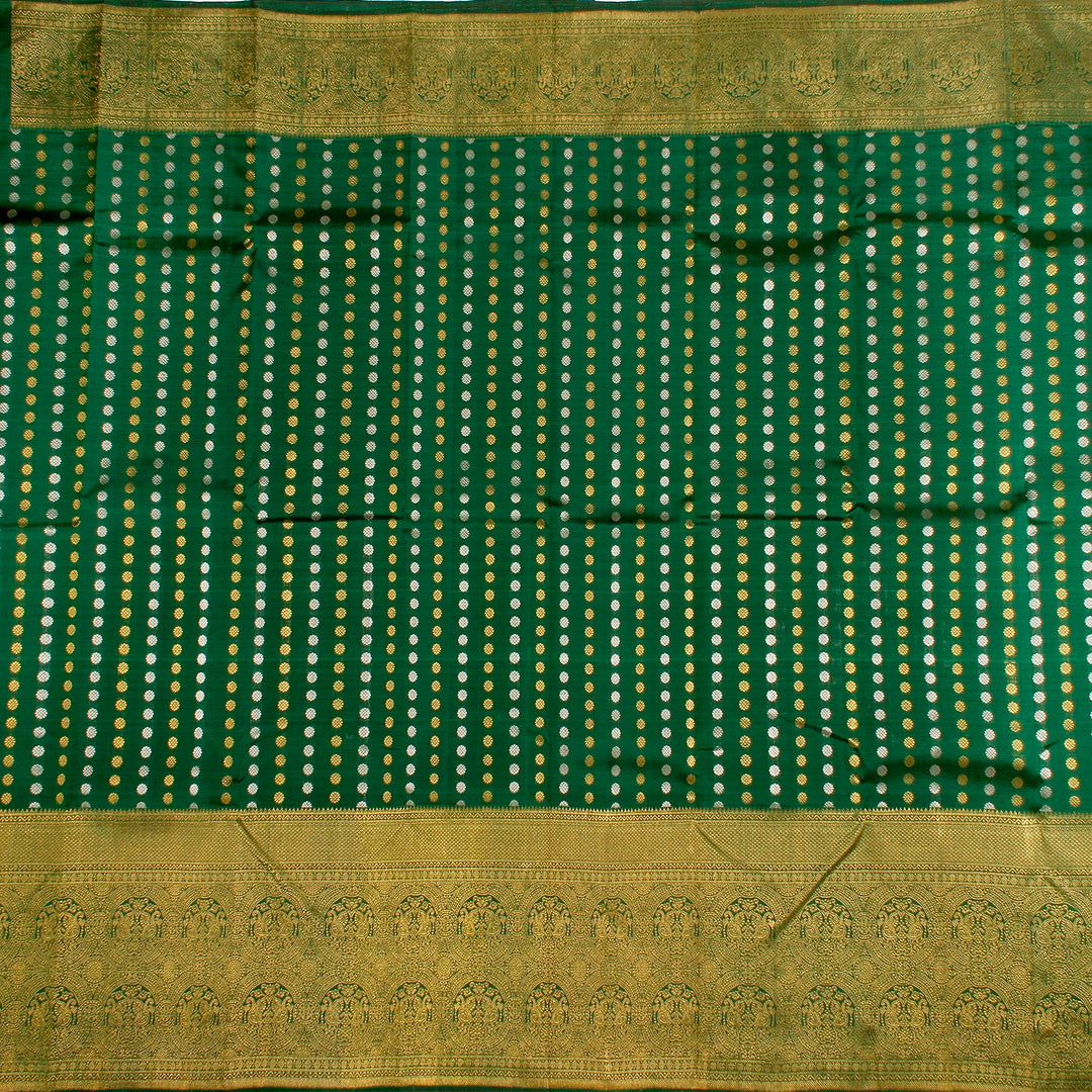 Kuberan Bottle Green Kanchivaram Silk Saree
