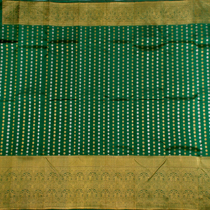 Kuberan Bottle Green Kanchivaram Silk Saree