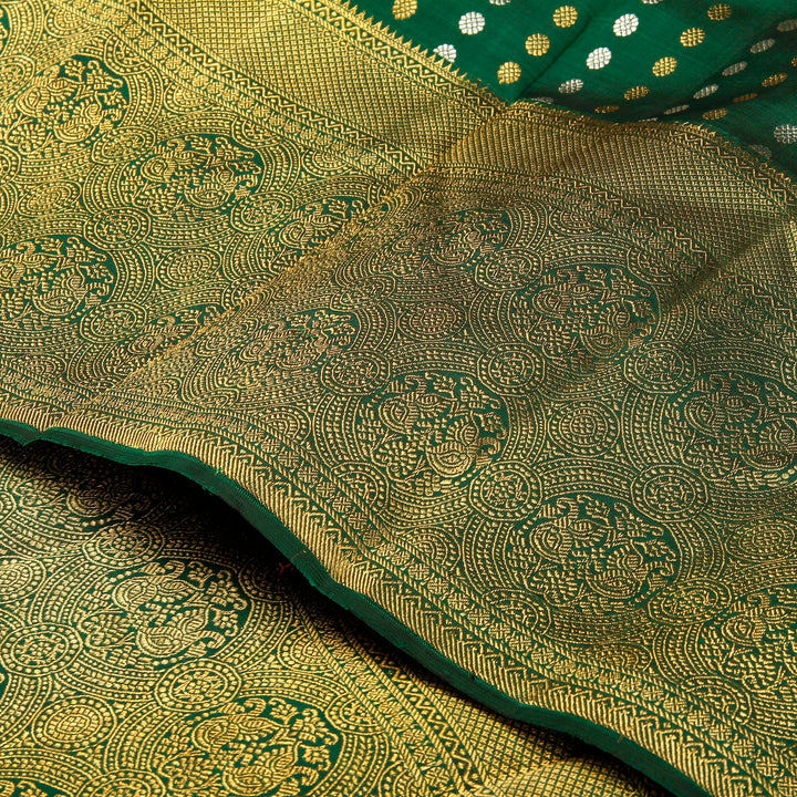 Kuberan Bottle Green Kanchivaram Silk Saree