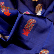 Kuberan Royal Blue Grey Kanchivaram Silk Saree