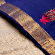 Kuberan Royal Blue Grey Kanchivaram Silk Saree