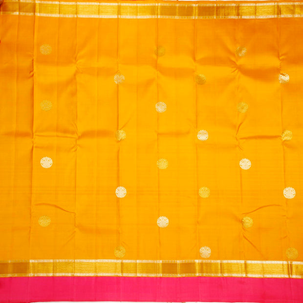 Kuberan Yellow Pink Kanchivaram Silk Saree