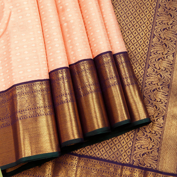 Kuberan Light Pink Kanchivaram Silk Saree
