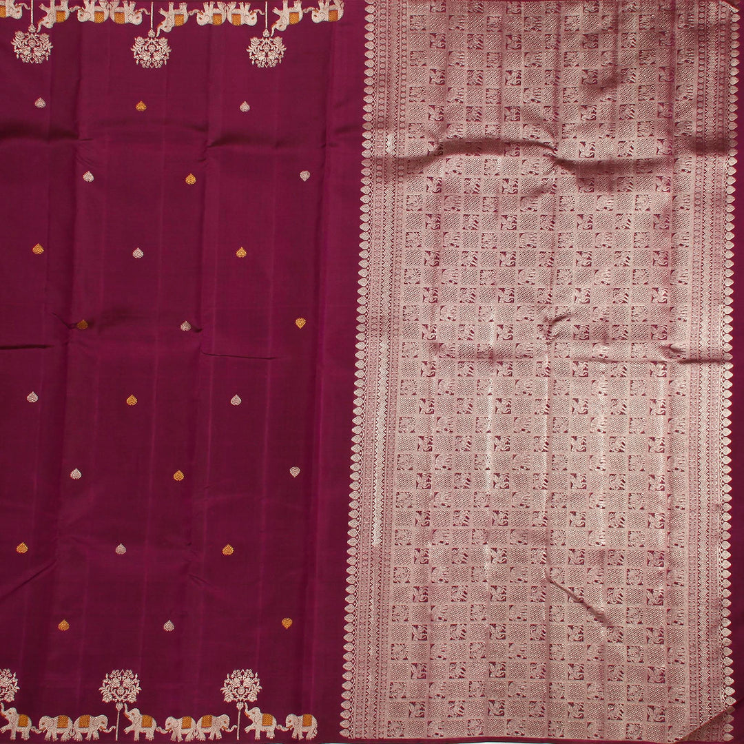Kuberan Purple Kanchivaram Silk Saree