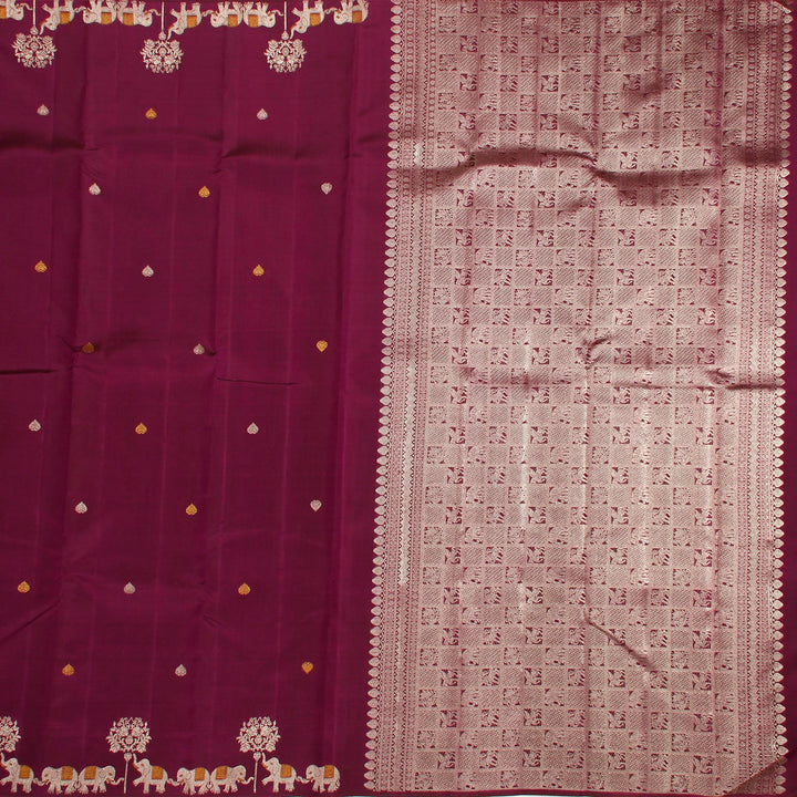 Kuberan Purple Kanchivaram Silk Saree