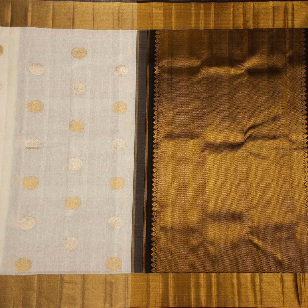 Kuberan White Black Kanchivaram Silk Saree