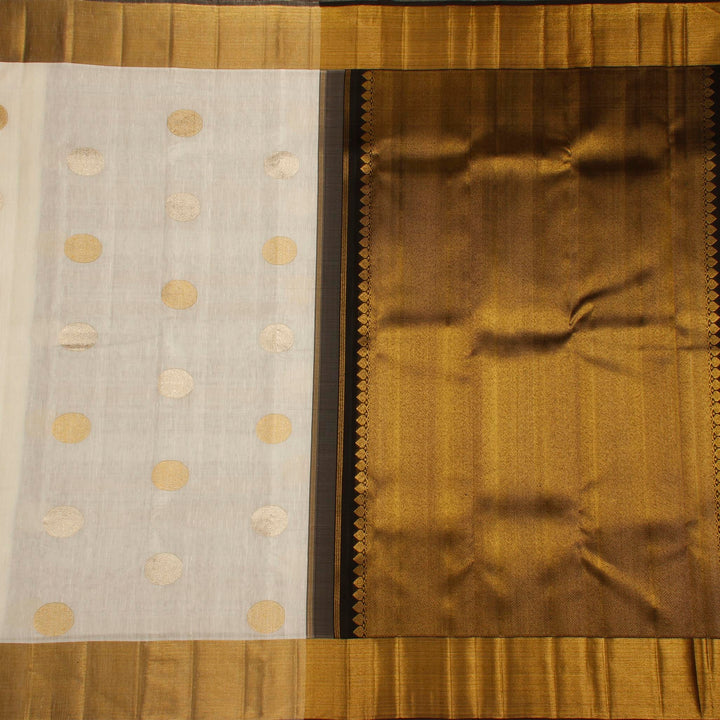 Kuberan White Black Kanchivaram Silk Saree