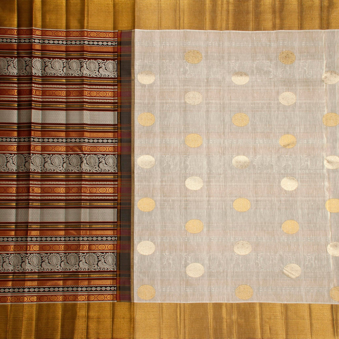 Kuberan White Black Kanchivaram Silk Saree