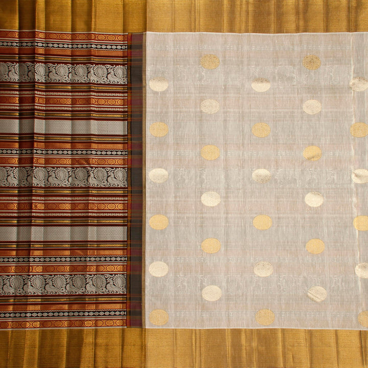 Kuberan White Black Kanchivaram Silk Saree