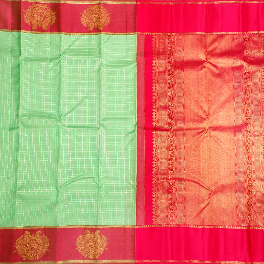 Kuberan Mint Pink Kanchivaram Silk Saree