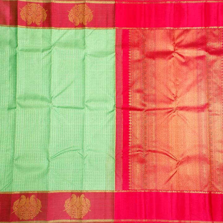 Kuberan Mint Pink Kanchivaram Silk Saree