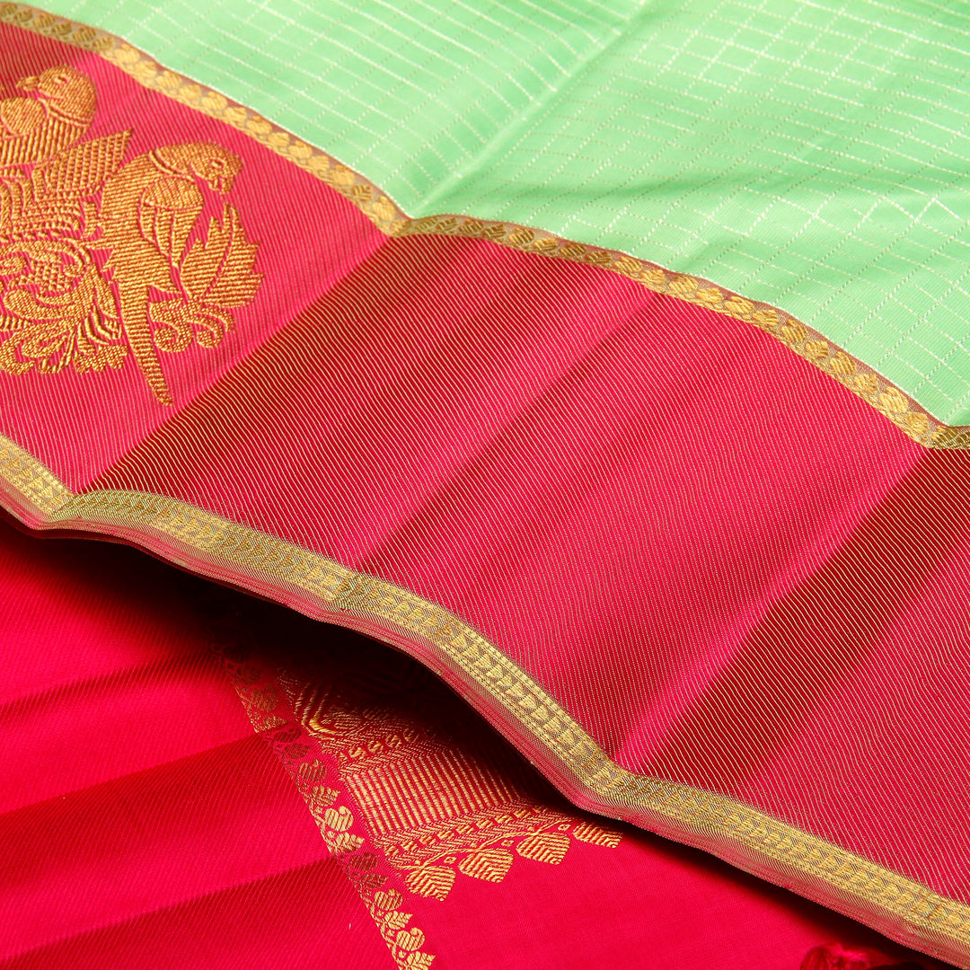 Kuberan Mint Pink Kanchivaram Silk Saree
