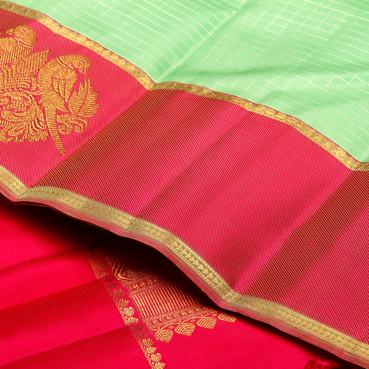 Kuberan Mint Pink Kanchivaram Silk Saree
