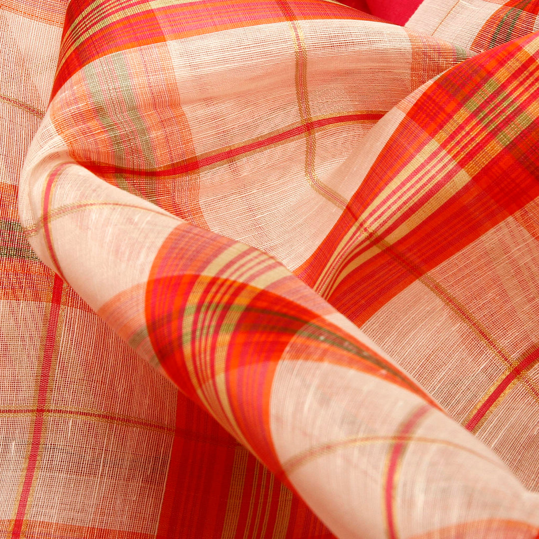 Kuberan White Pink Kanchivaram Silk Saree