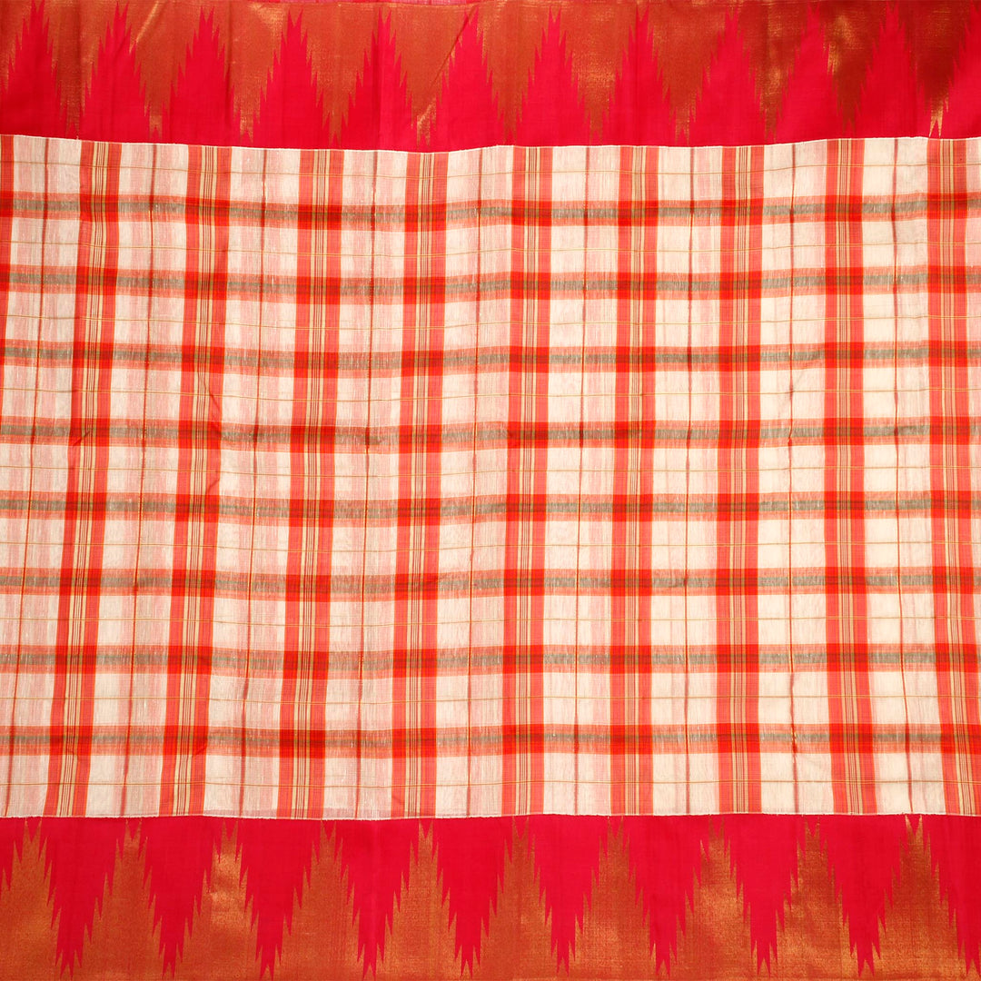 Kuberan White Pink Kanchivaram Silk Saree