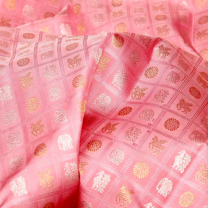 Baby Pink Kanchivaram Silk Saree