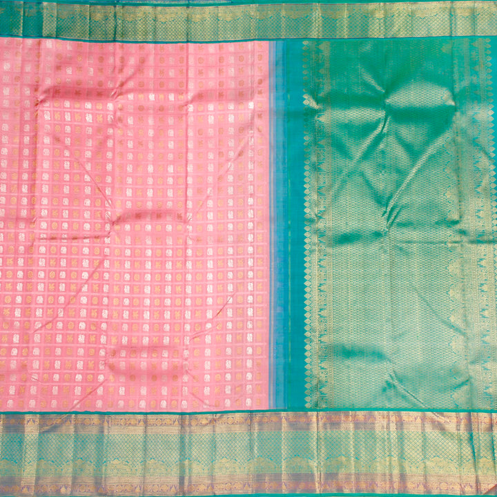 Baby Pink Kanchivaram Silk Saree