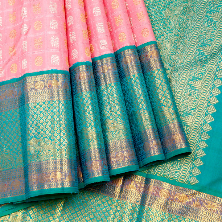 Baby Pink Kanchivaram Silk Saree