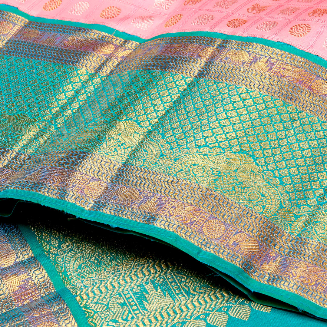 Baby Pink Kanchivaram Silk Saree