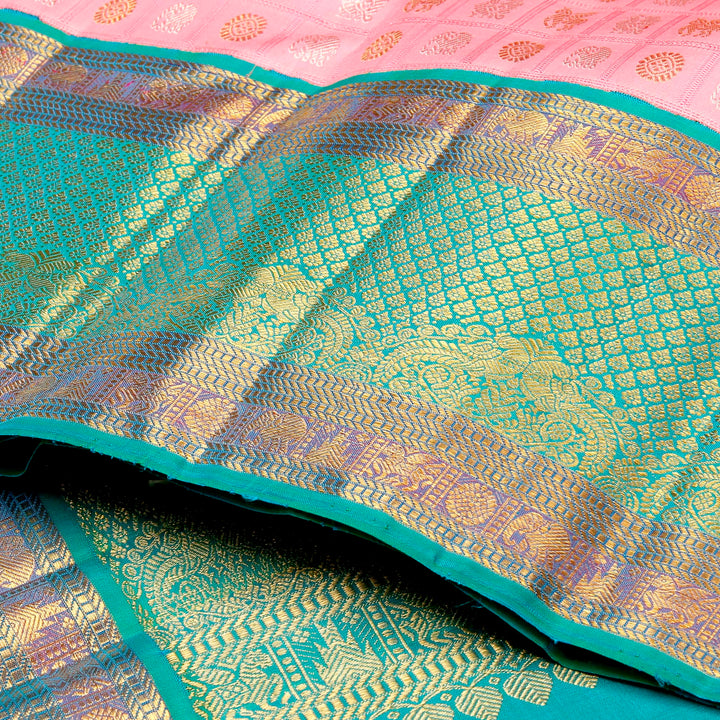 Baby Pink Kanchivaram Silk Saree