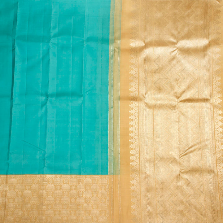 Kuberan Blue Beige Kanchivaram Silk Saree