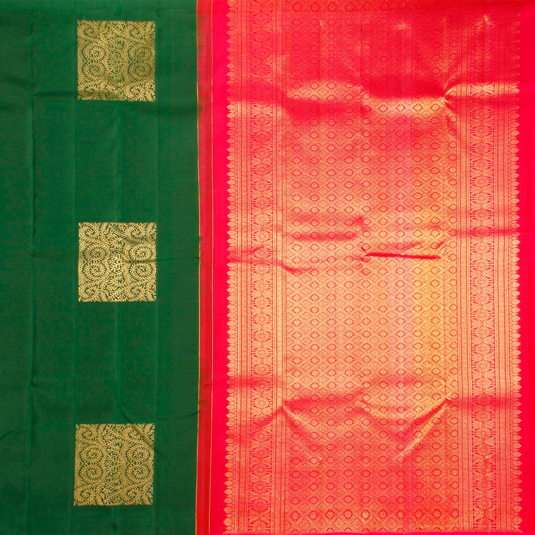 Kuberan Green Pink Kanchivaram Silk Saree