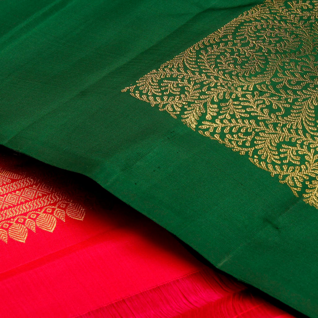 Kuberan Green Pink Kanchivaram Silk Saree