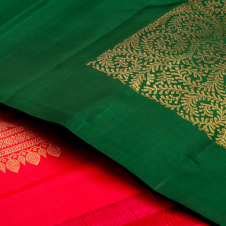 Kuberan Green Pink Kanchivaram Silk Saree