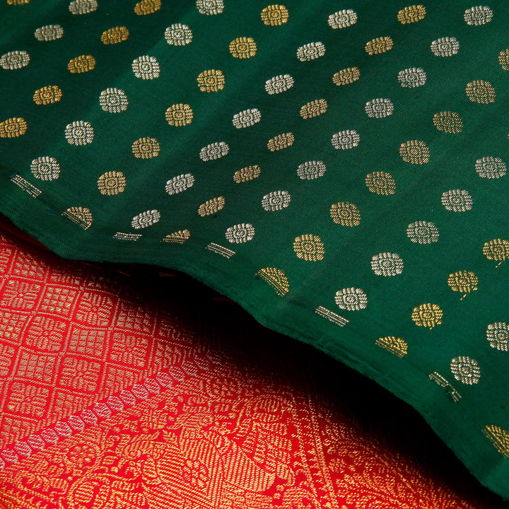 Kuberan Bottle Green Kanchipuram Silk Saree