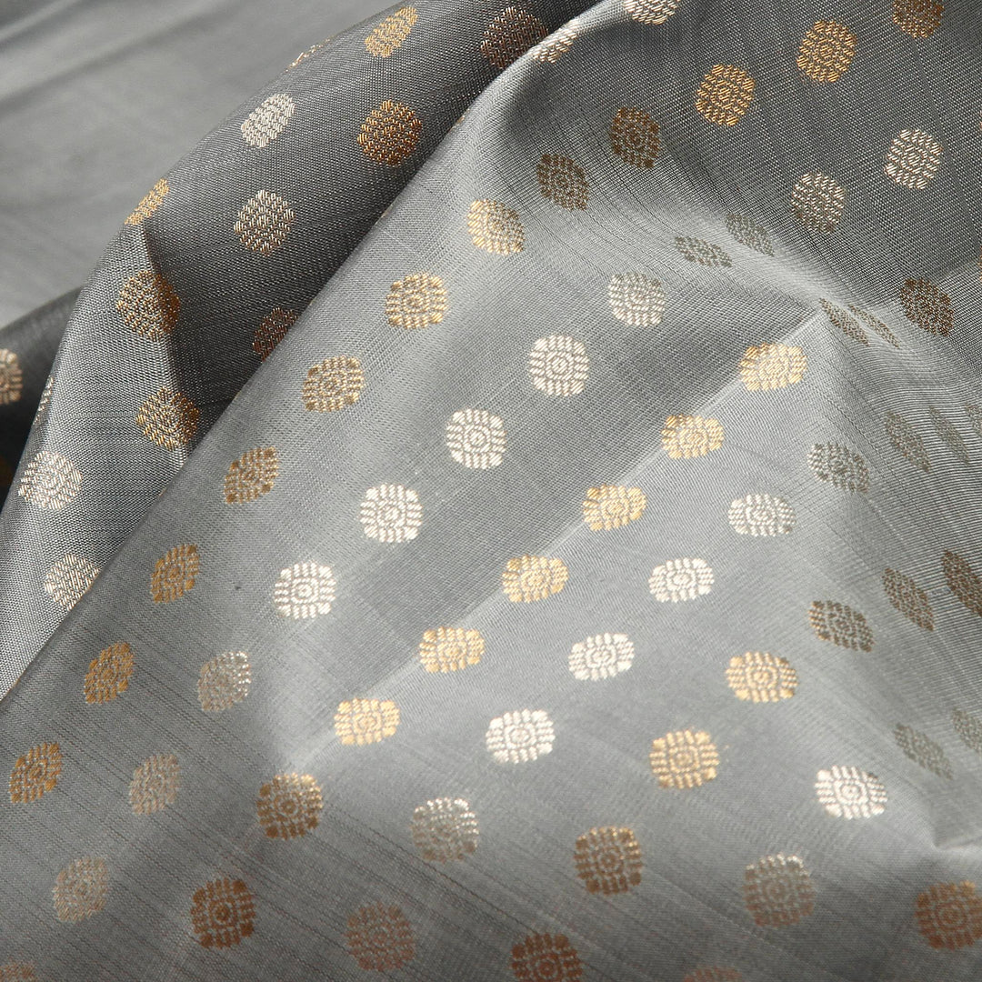 Kuberan Grey Red Kanchivaram Silk Saree