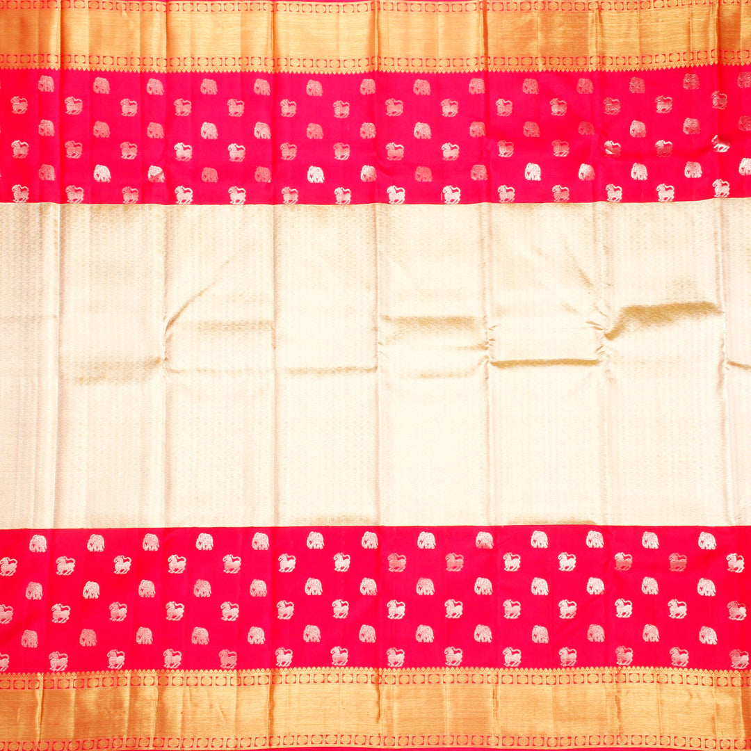 Kuberan white Red Kanchipuram Silk Saree